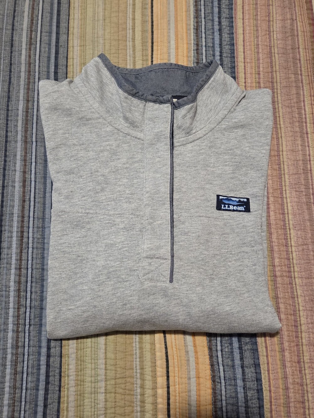 L.L. Bean Button Up Sweater Light Heather Gray Women's Large